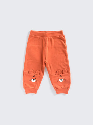 Cute Orange - Bunny Face Sweatshirt & Jogger Set - Kidulan