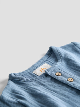 Unisex Organic Cotton Muslin Summer Set – Sky Blue - Kidulan