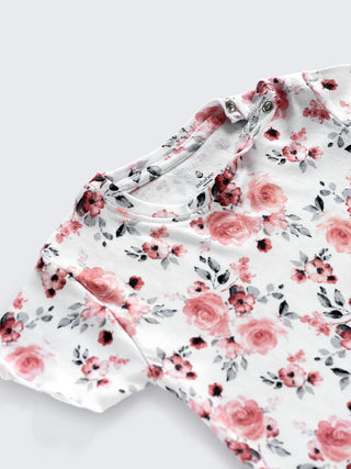 Girls Floral Pink Co - Ord Set with Shorts - Kidulan