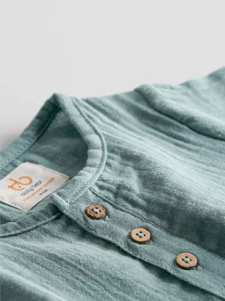 Sage Green Organic Cotton Muslin Co - ord Set - Kidulan