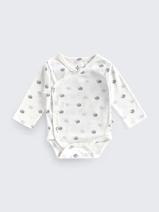 2 - Piece Kimono Style Unisex Bodysuit Set - Hedgehog & Snail Print - Kidulan