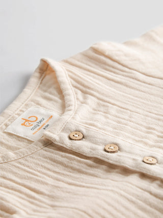 Organic Cotton Muslin Co - ord Set – Sand Beige - Kidulan