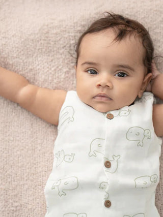 Unisex Organic Cotton Muslin Jabla Sleeveless - Kidulan