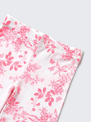 Girls Pink Floral Print Comfy Co - ord Set - Kidulan