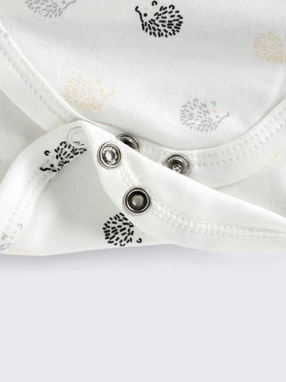 2 - Piece Kimono Style Unisex Bodysuit Set - Hedgehog & Snail Print - Kidulan