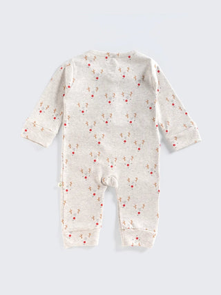 Cozy Reindeer Baby Full Sleeve Sleepsuit - Kidulan