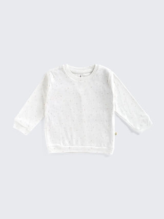 Soft Starry White Sweatshirt & Beige Bottom Set - Kidulan