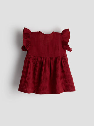 Organic Cotton Berry Bliss Ruffle Top for Baby Girls - Kidulan