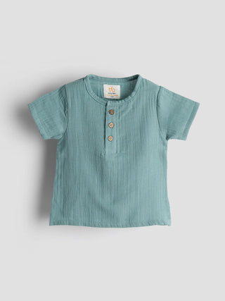 Sage Green Organic Cotton Muslin Co - ord Set - Kidulan