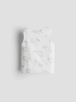 Unisex Organic Cotton Muslin Jabla Sleeveless - Kidulan