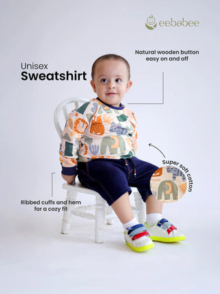 Unisex Sweatshirt Combo with Jogger Pants – 3 Pc Loopknit Set - Kidulan