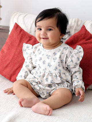 Baby Girl Floral Long Sleeve Bodysuit with Leggings Set - Kidulan