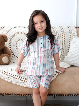 Trendy Girls' Combo Set with Printed Co - ord & Ruffle Top - Kidulan