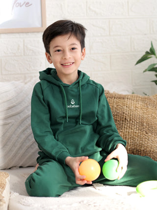 Boys' Green Hooded Combo Set – 4 Pc - Kidulan