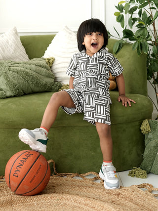 Stylish 2 - Piece Cotton Co - Ord Sets for Boys & Girls – Stripes & Monochrome - Kidulan
