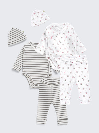 Premium Kimono Style Newborn Set – 6 - Piece Essential Combo - Kidulan