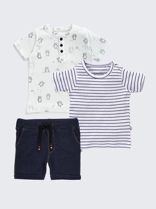 Casual Comfort 3 - Piece Tee & Shorts Combo for Baby Boys - Kidulan