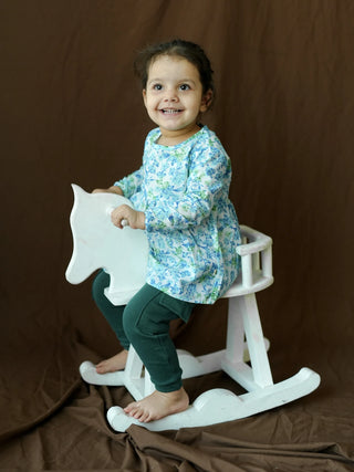 Floral Full Sleeve Frock with 2 Leggings Combo for Girls - Kidulan