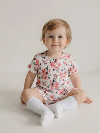 Girls Floral Pink Co - Ord Set with Shorts - Kidulan