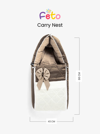 Feto Premium Baby Carry Nest - Mocha & Ivory - Kidulan