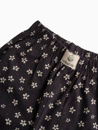 Flower pattern in black  leggings  for baby girl