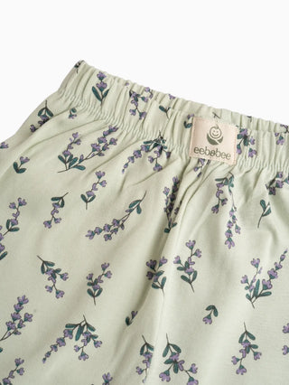 Flower pattern in green  leggings  for baby girl