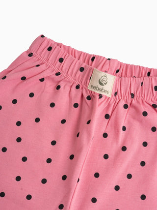 White heart pattern in pink leggings  for baby girl