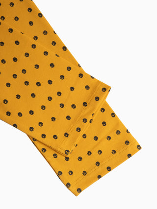 Polka dot pattern in yellow leggings  for baby girl