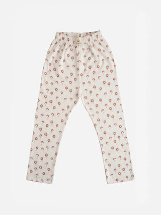 Graphic pattern in white & yellow leggings combo for baby girl