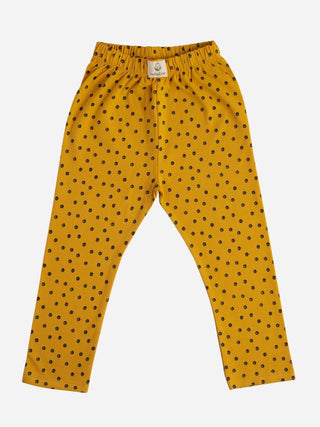 Polka dot pattern in yellow leggings for baby girl - Kidulan