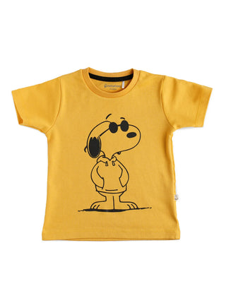 Half sleeve blue & orange graphic, yellow & black graphic t-shirt combo for baby