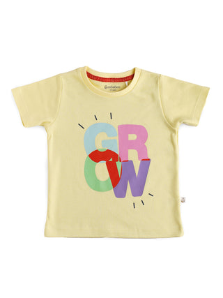 Half sleeve red, yellow & black graphic t-shirt combo for baby