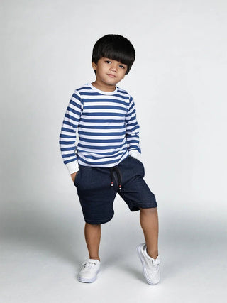 Navy blue denim shorts for baby - Kidulan