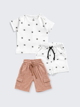 Baby Boys' Sunshine Tee & 2 - Pack Shorts Combo - Kidulan