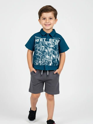 Boys Graphic Collared Shirt – NOW TREND Print - Kidulan