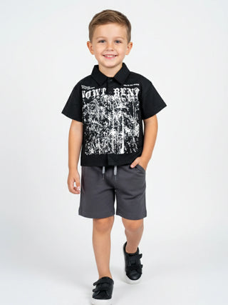 Boys Graphic Collared Shirt – NOW TREND Print - Kidulan